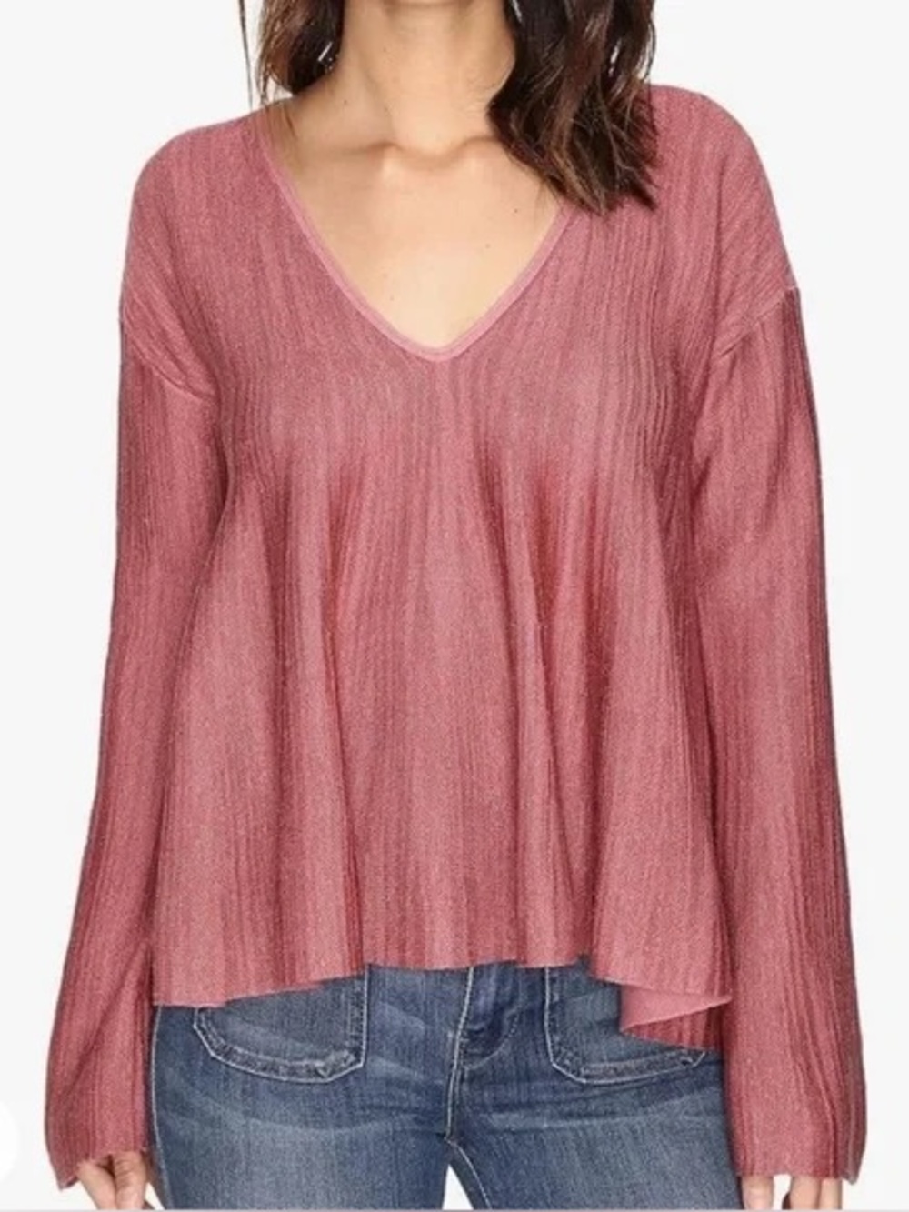 Free People Dusty Rose Knit Sweater